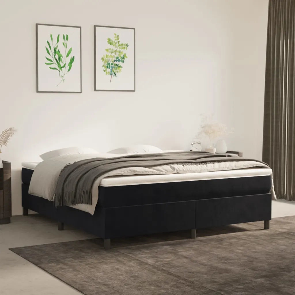 Struttura Letto a Rete a Molle Nero 180x200 cm in Velluto 3121134