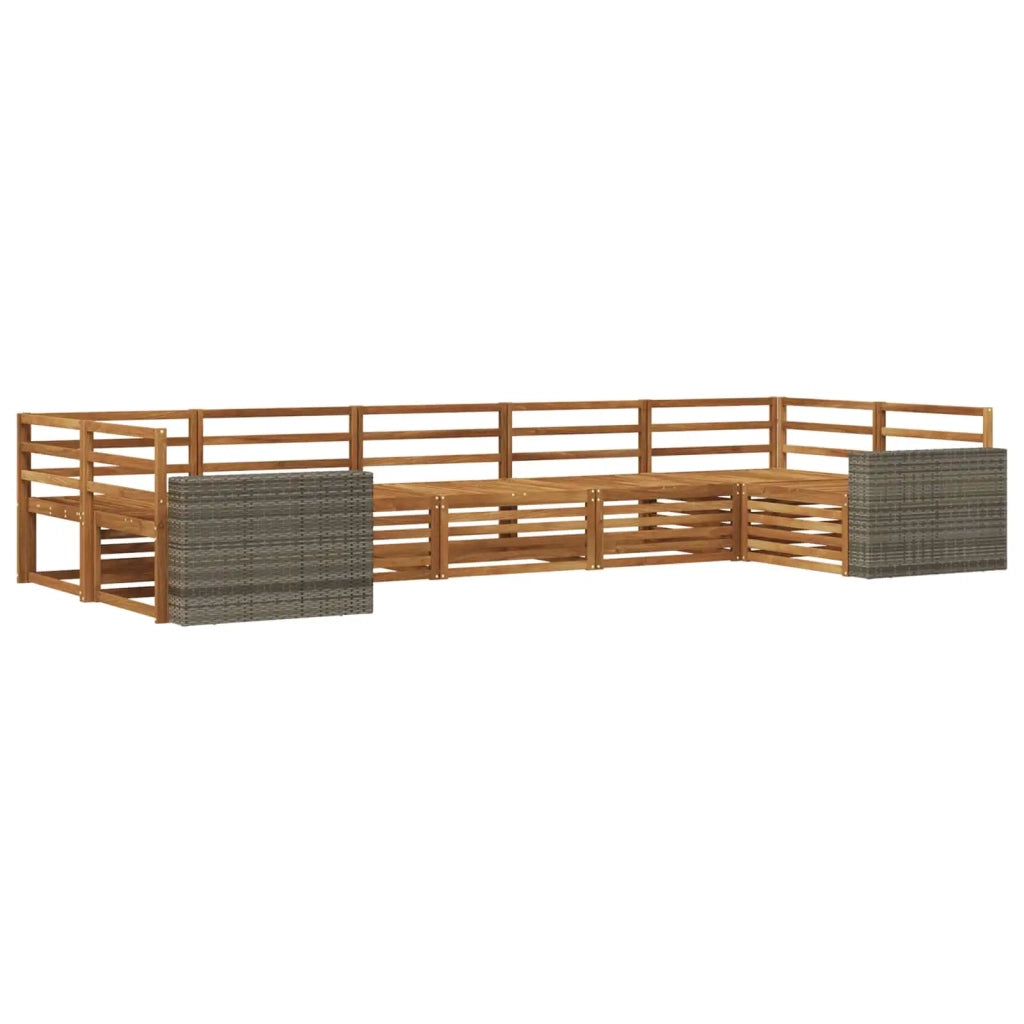 Set di divani da esterno 7 pz Naturale Legno di Acacia Massello 3383817