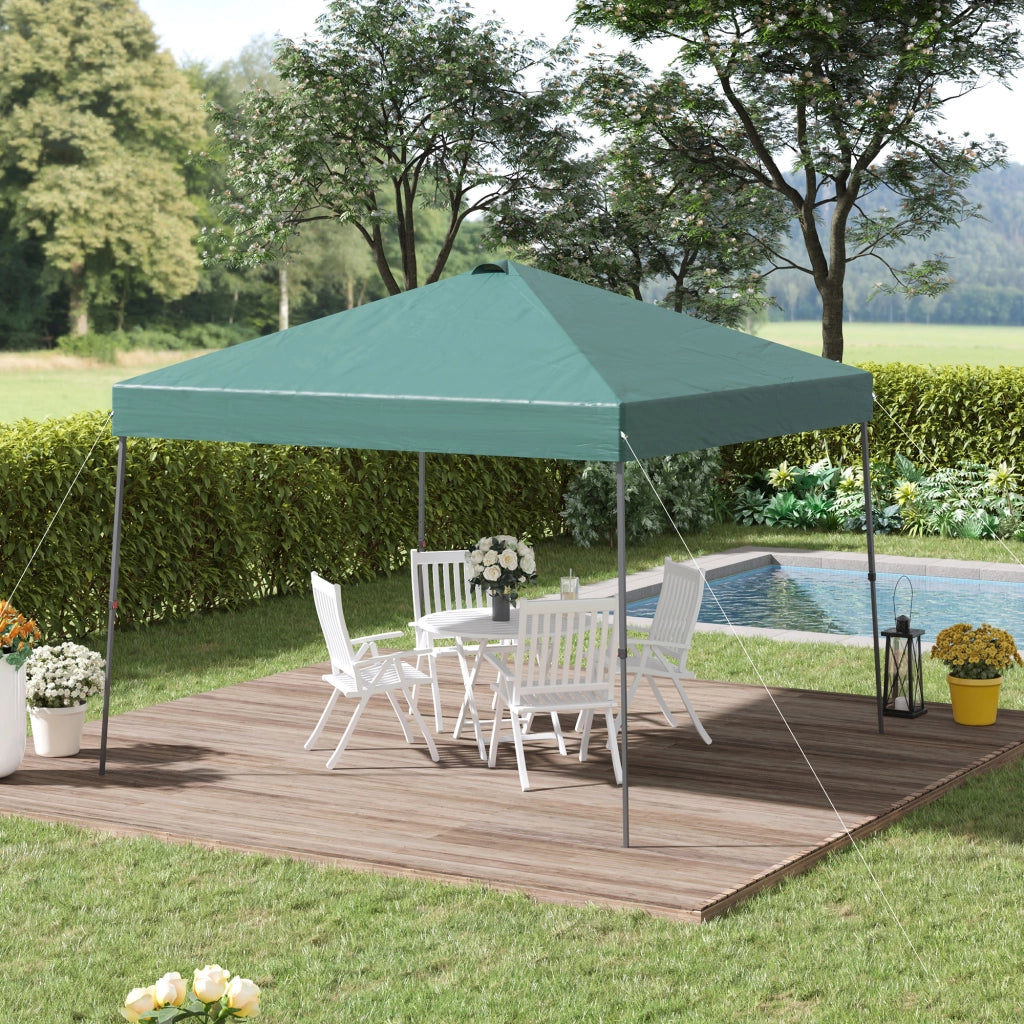 Gazebo da Giardino Pieghevole ¨C zephmum ¨C Verde Acciaio 3x3m