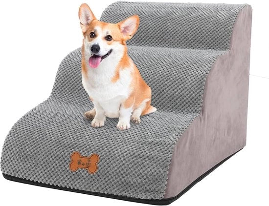 Scale a 3 in 3 passi 
altezza 40 cm 
Gradino per cani da 3 passi 
Gradino per cani con cuscino di schiuma morbido e rimovibile 
Gradino per cani con superficie non scivolare per letto e divano