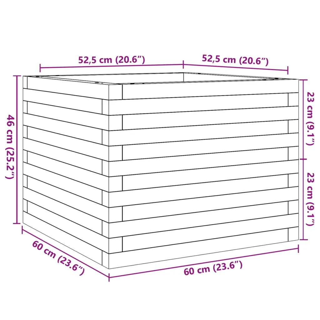 Fioriera da Giardino 60x60x46 cm in Legno Massello Di Douglas