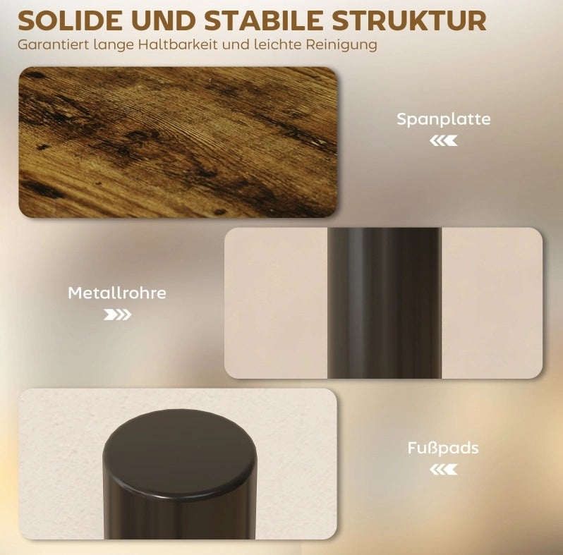 Scaffale da cucina girevole a 3 ripiani marrone rustico