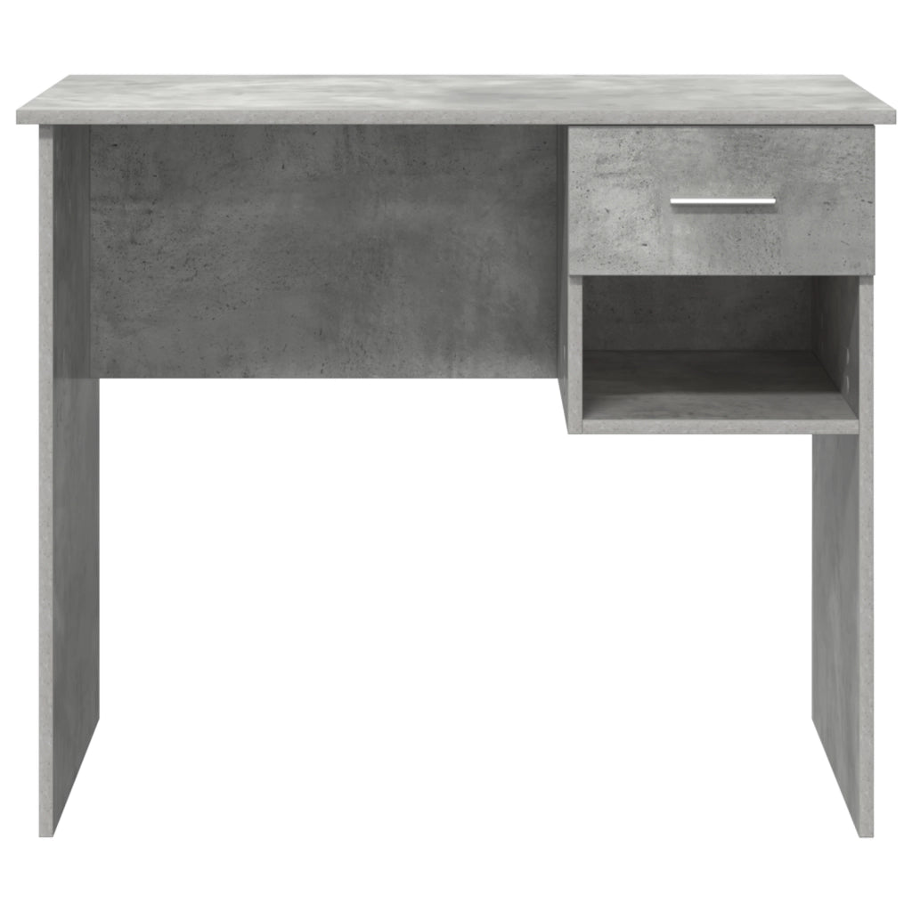 Scrivania con Spazio di Archiviazione Grigio Cemento 90x49.5x75 cm Legno Compresso