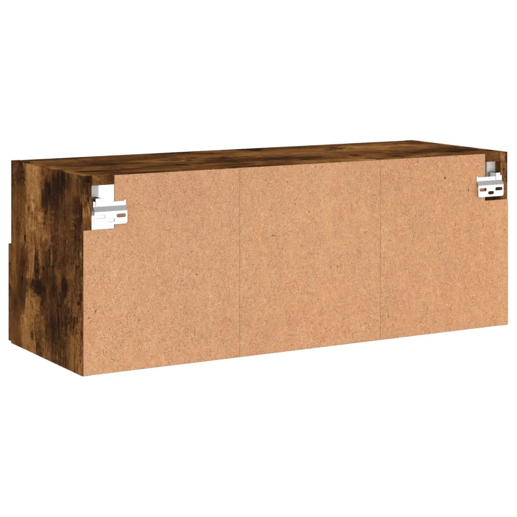 Mobile TV a Parete Rovere Fumo 80x30x30 cm in Legno Multistrato 836876