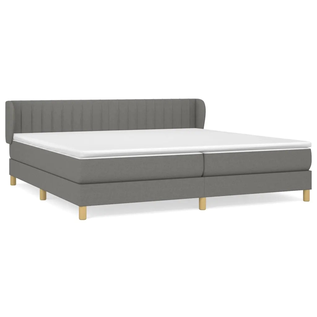 Giroletto a Molle con Materasso Grigio Scuro 200x200 cm Tessuto 3126990