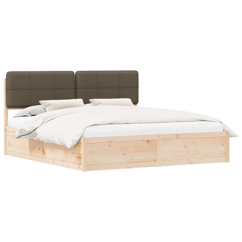 Letto con Testiera Rivestita Talpa 180 x 200 cm Pino massello