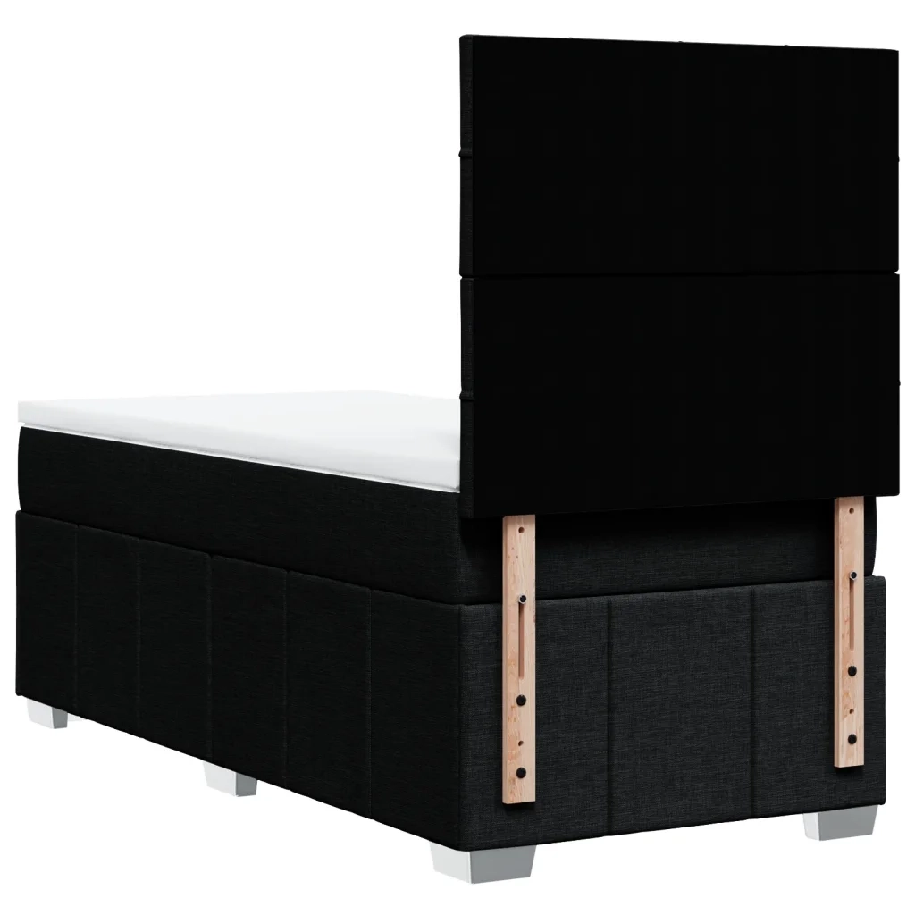 Giroletto a Molle con Materasso Nero 100x200 cm in Tessuto 3291581