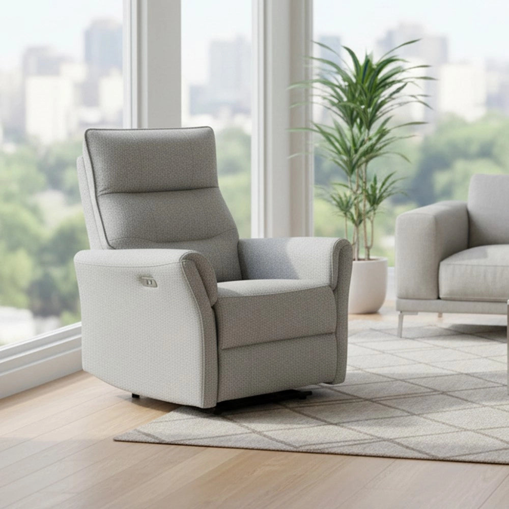 Poltrona relax softwave recliner elettrico in tessuto grigio – Comfort garantito