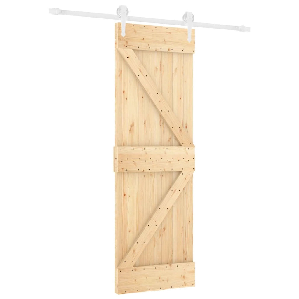 Porta scorrevole Naturale e Bianco 70 x 210 cm 3445133