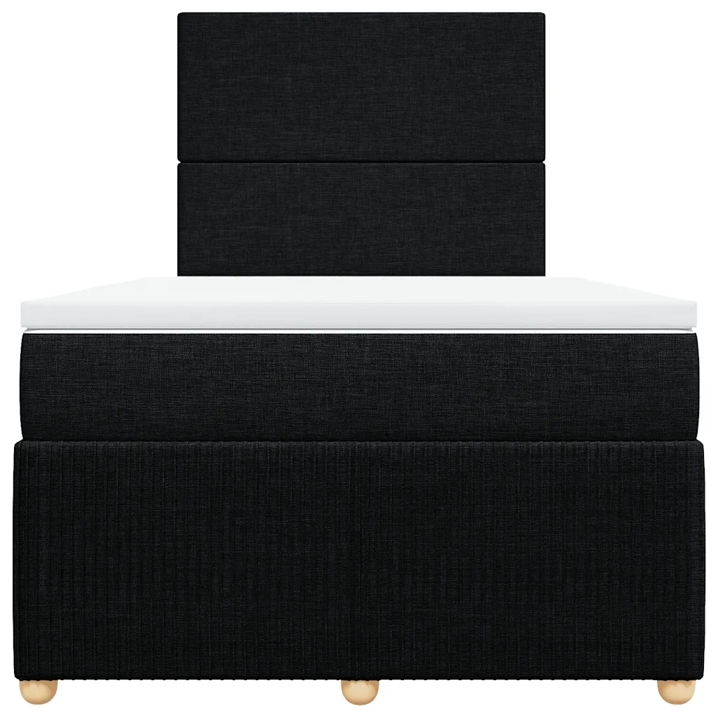 Giroletto a Molle con Materasso Nero 120x190 cm in Tessuto