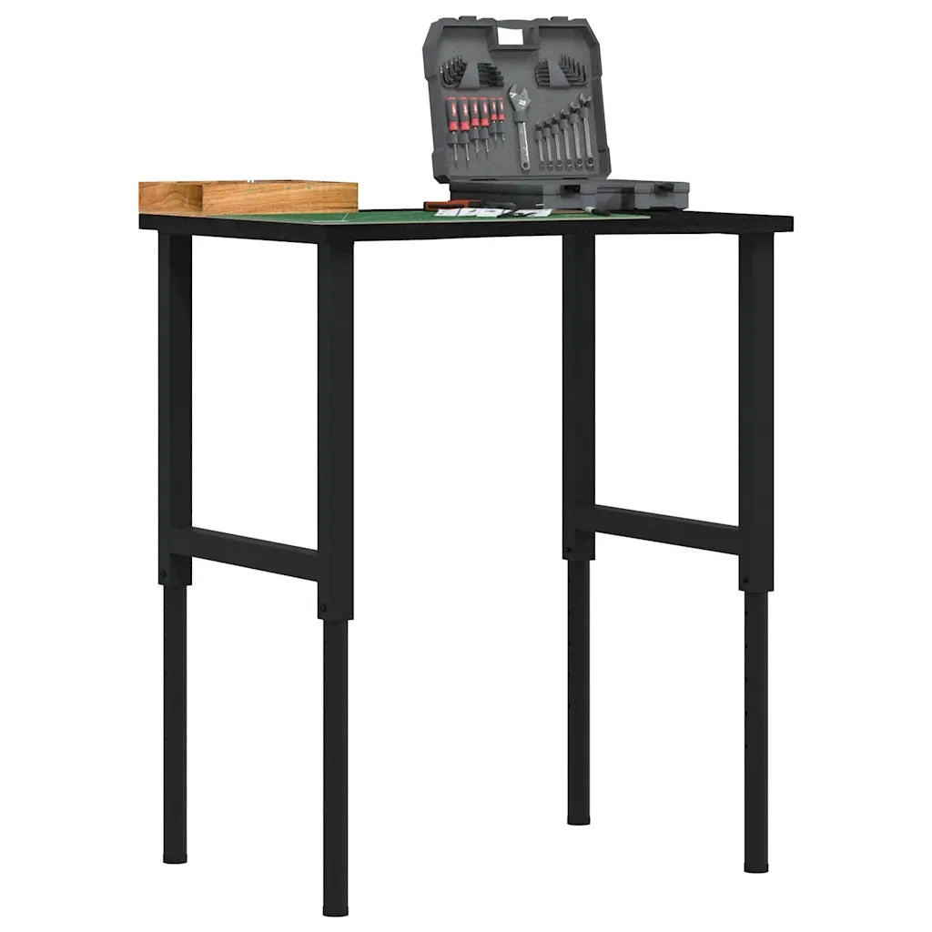 vidaXL Banco Lavoro Marrone Scuro 80x60x(71,5-98) cm Legno di Rovere