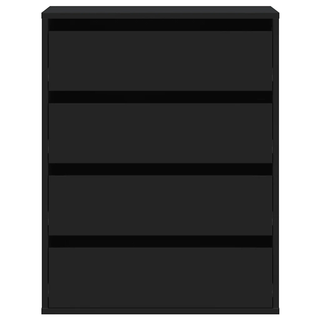 Cassettiera Angolare Nera 60x41x76 cm in Legno Multistrato 852871