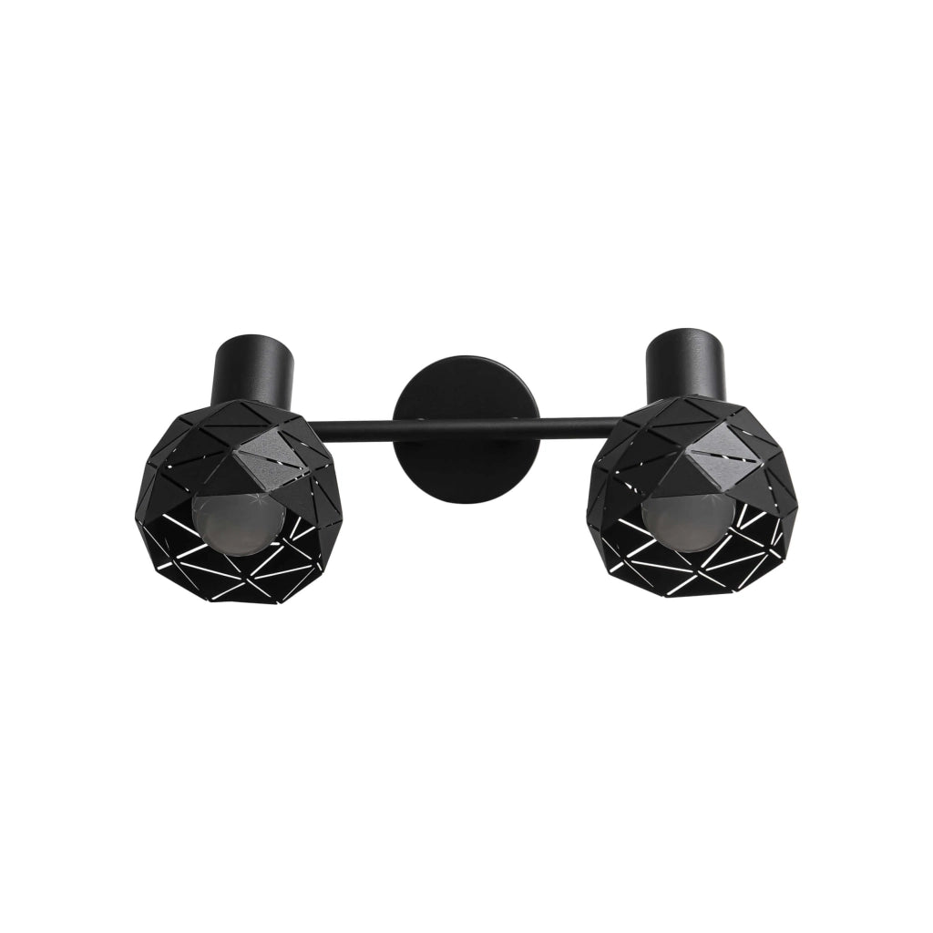 Applique Reus 2xE14 nera metallo orientabile Light Prestige