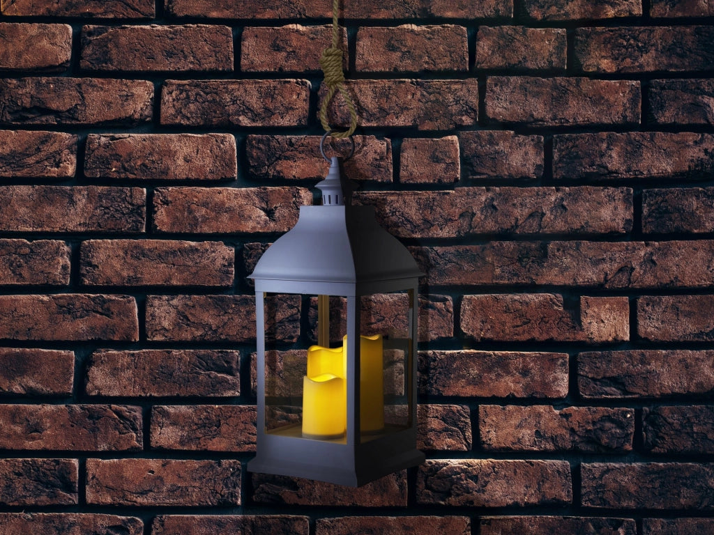 Lampada decorativa in plastica bianca cm. L.23,5 x P.23,5 x H.54