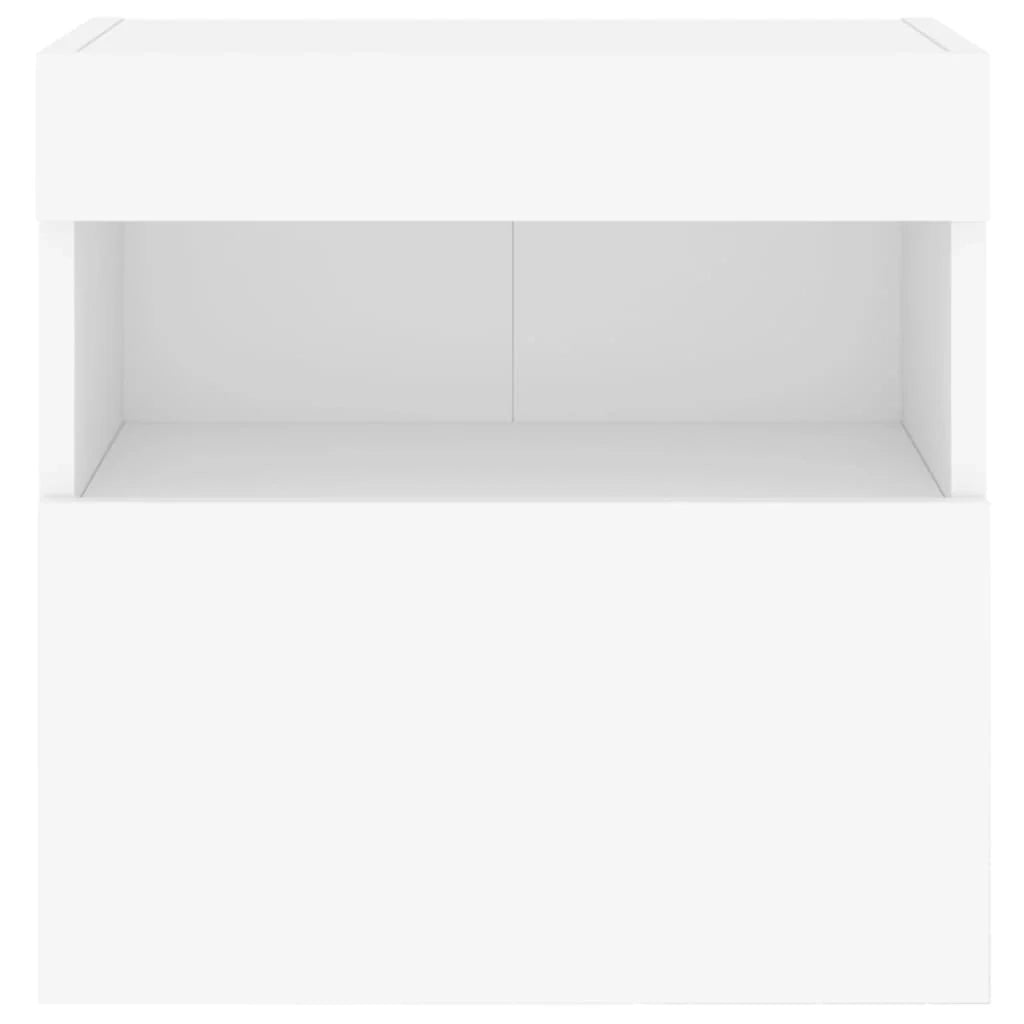 Mobili TV a parete scaffale per televisione multimediale credenza televisione sala da pranzo soggiorno camera da letto con luci a LED 2 pezzi 40 x 30 x 40 cm bianco 02_0029099