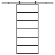 Porta Scorrevole con Ferramenta 90x205cm Vetro ESG Alluminio