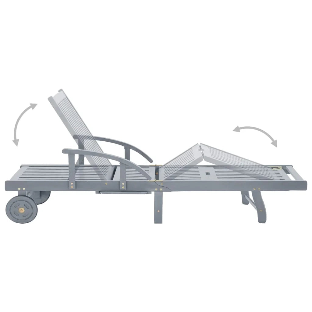 Lettino prendisole sedia a sdraio lettino prendisole letto da giardino mobili da esterno per patio con cuscino legno massello di acacia 02_0012391