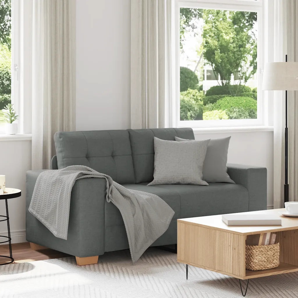vidaXL Divano Divanetto Grigio Scuro 120 cm in Tessuto