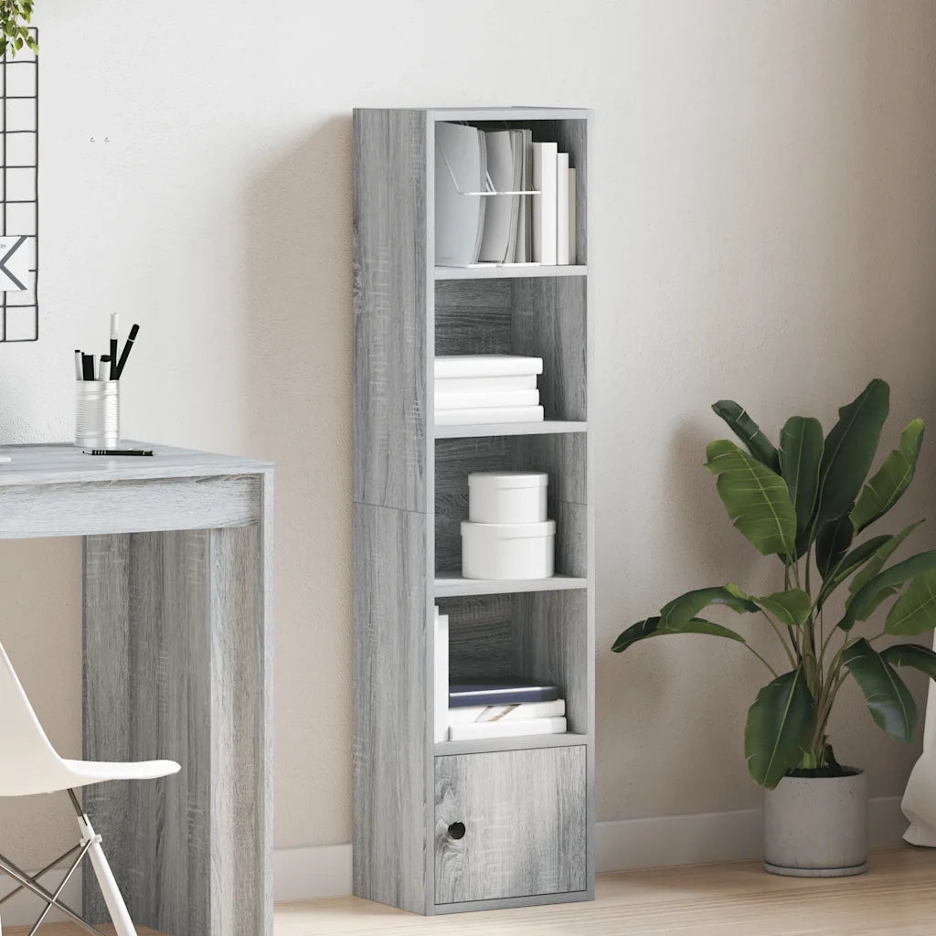 Libreria-Scaffale per Libri-Mobile di Stoccaggio Grigio Sonoma 31x24x127 cm in Legno Multistrato