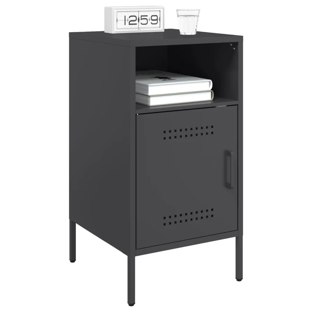 Comodini 2 pz Neri 36x39x68 cm in Acciaio 843067