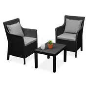 Salottino Outdoor Ben, set Salotto da Esterno 2 Posti Made in Italy, Nero Antracite