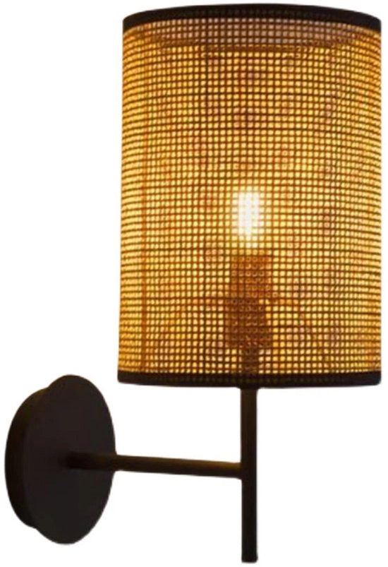 Lampade da parete, lampade da parete con cavo, lampade da parete con copertura di rattan, lampade da parete con cavo e regolatore di luminosità, lampade da parete rustiche boho per camera da letto, soggiorno e ingresso.