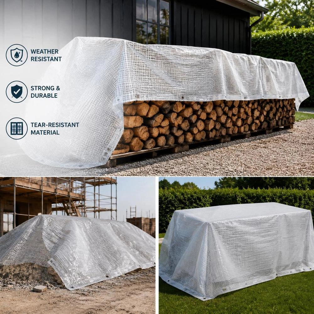 Leno Tarpaulin, White, 1.5 X 20 M, 260 G/square Meter