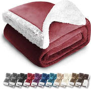 Coperta in stile caccia al cinghiale - diverse misure e colori - lenzuolo - flanella microfibra - con marchio Öko-Tex "prodotto sicuro" (bordeaux, 200 x 150 cm)