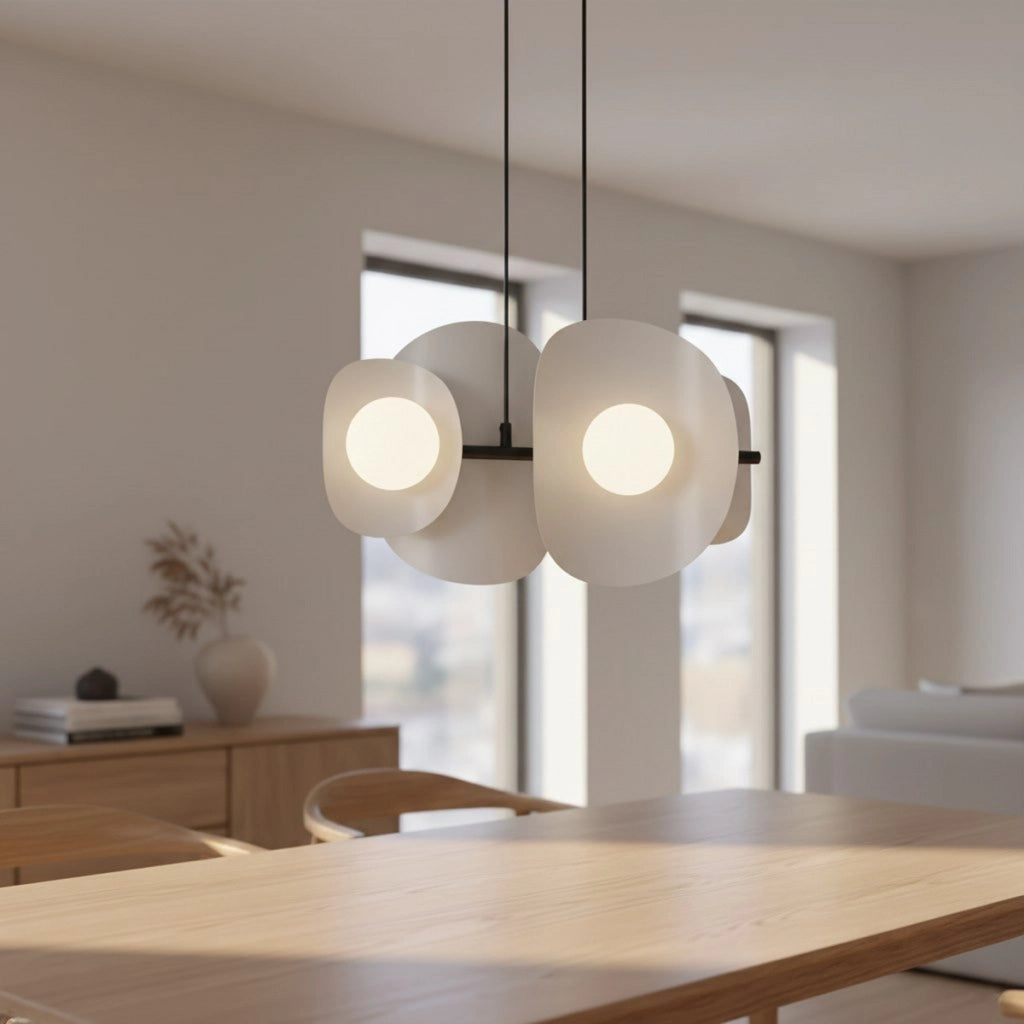 Lampada a sospensione Elementi in acciaio e vetro