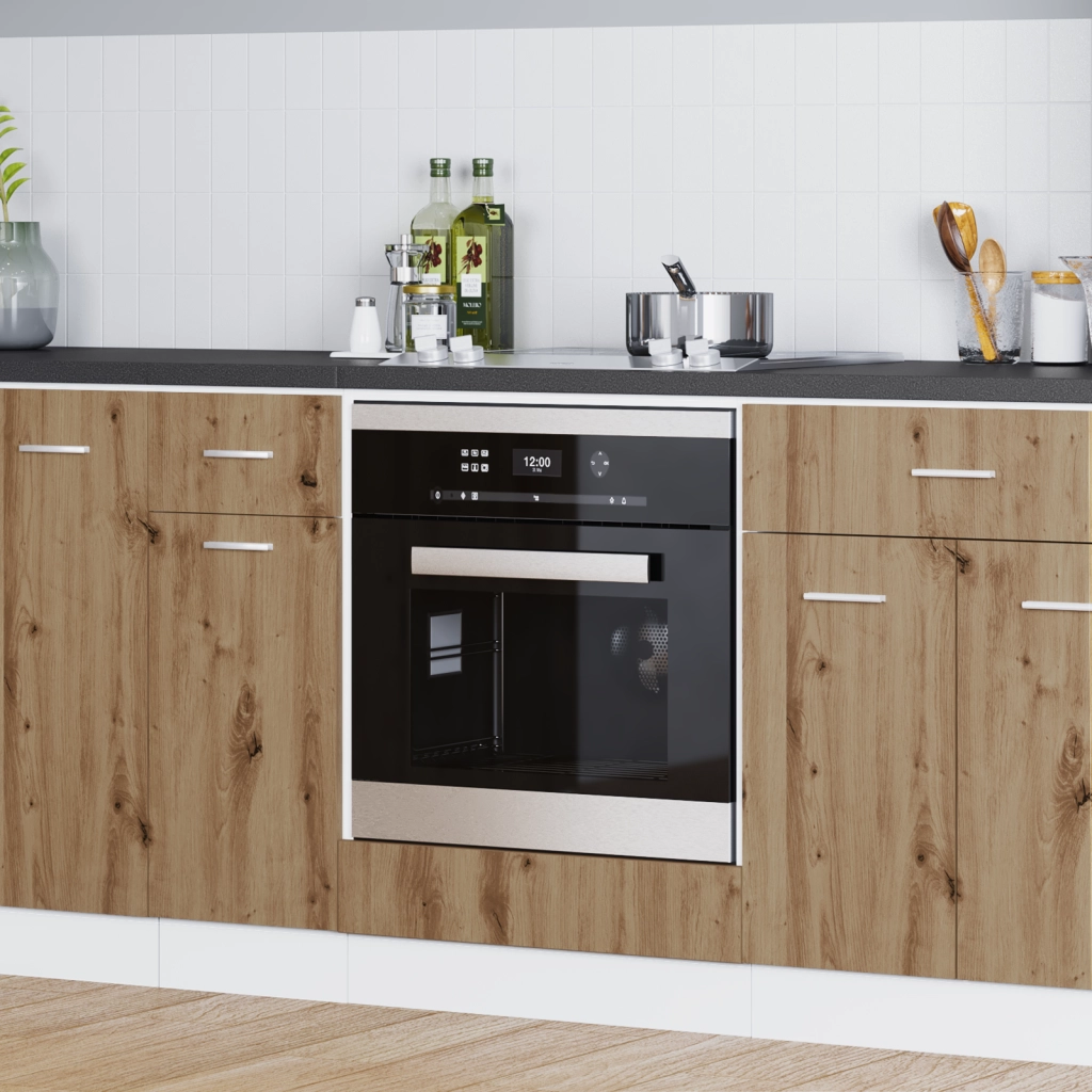 Armadio forno in rovere artigianale 60x46x81.5 cm in legno ingegnerizzato