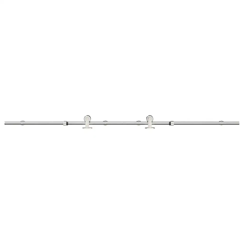 Kit Binari Porta Scorrevole 183 cm Acciaio Inossidabile Argento