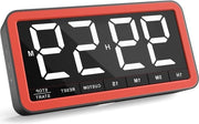Cucina Digitale con Display Extra Grande - Timer Magnetico con 3 Livelli di Brillantezza, 4 Allarmi e 3 Nivele di Volume - Timer con Batteria per Cucina e Scuola - Nero - Arancione