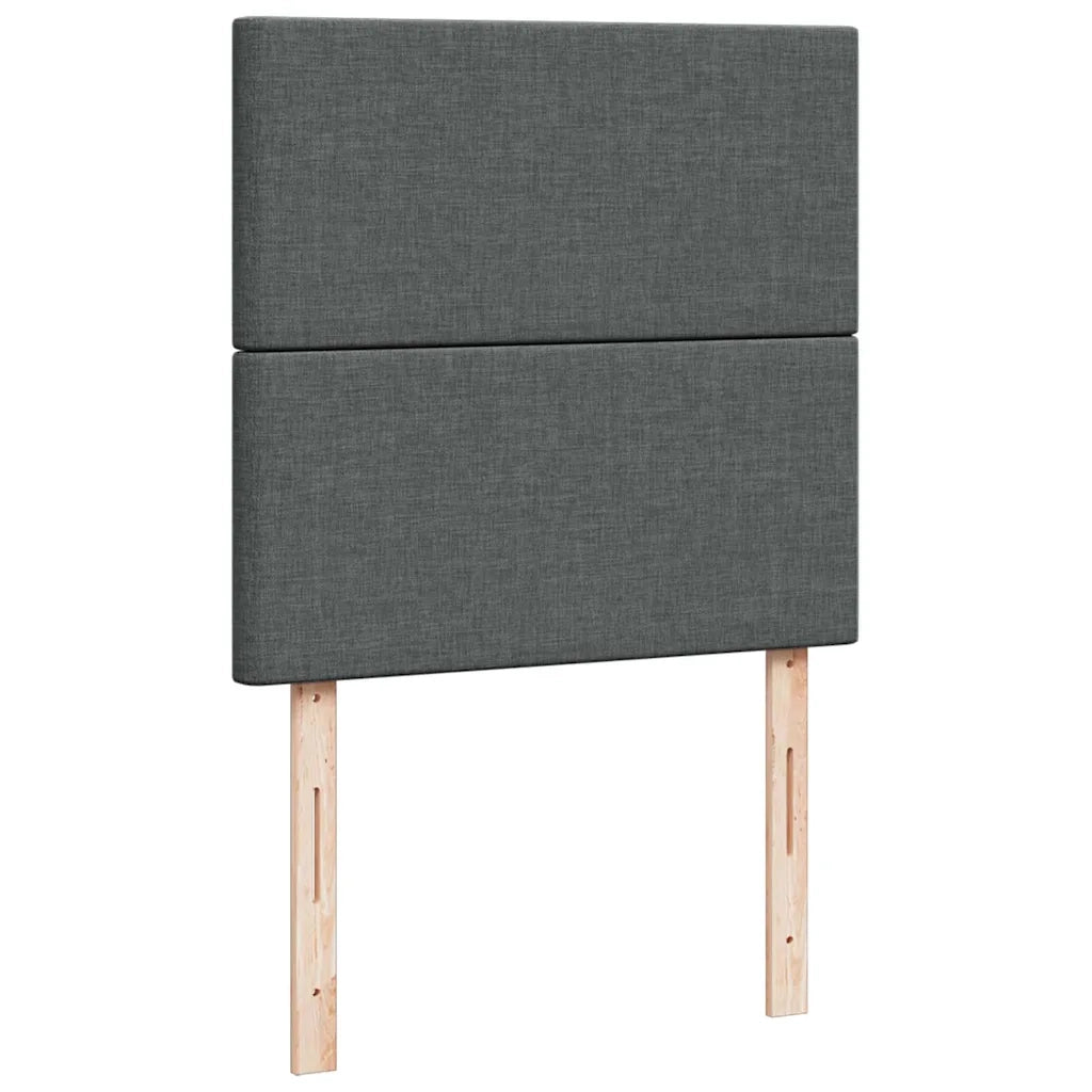 Pouf Letto con Materasso e LED Grigio Scuro 90x200 cm Tessuto 3313893