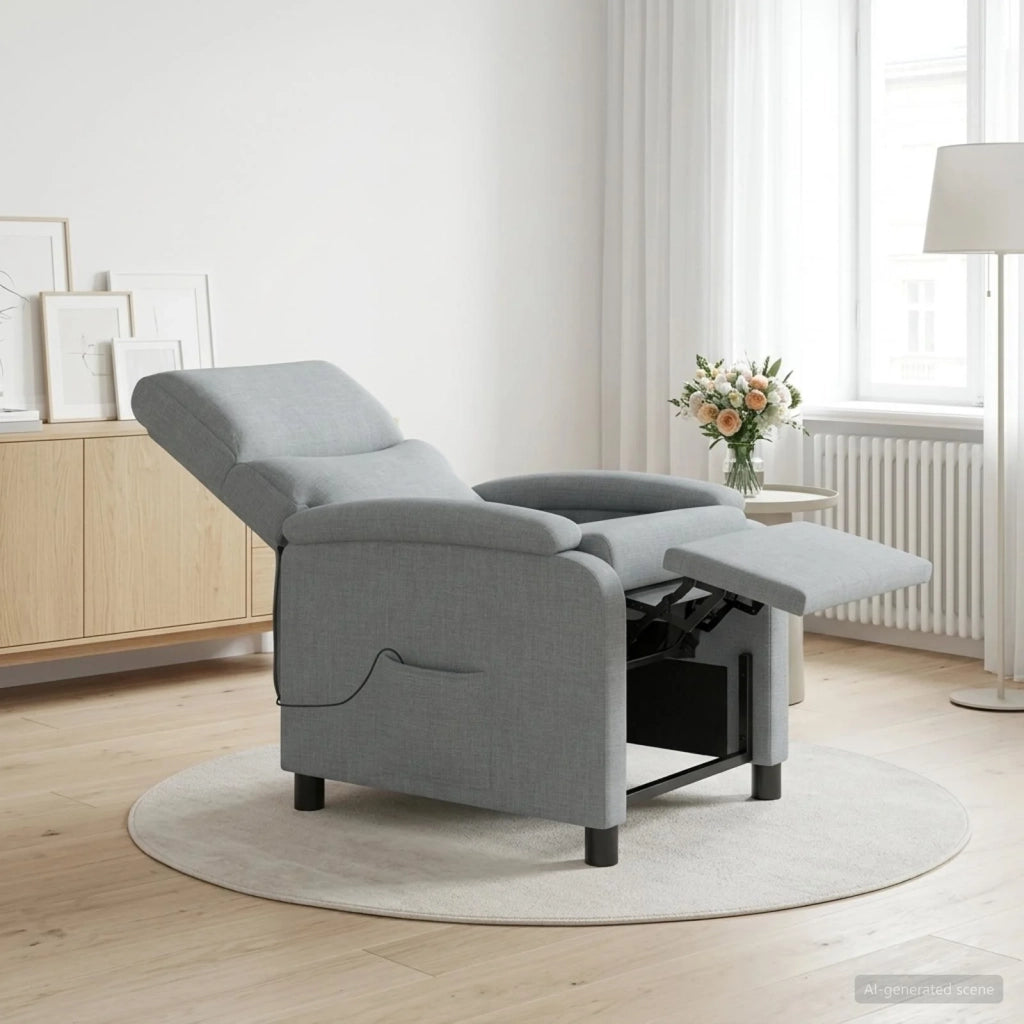Divano Sedia-Poltrona Massaggiante Grigio Chiaro Tessuto 668830