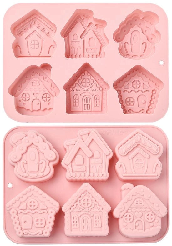 Mallen in Silicone 2 pezzi - Houshape - Flessibile - Per Cioccolato/Dolci/ Biscotti - Dimensioni 23,1x16,7x2,8 cm - Ideale per Progetti Creativi - Forma per la Cottura