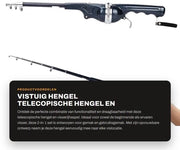 Hengel 2-in-1 Combo - Asta Telescopica - Hengel Portatile - Giunzione per Pesca - Manico Ergonomico - Cassetta di Azionamento Robusta - Attrezzo per Pescare