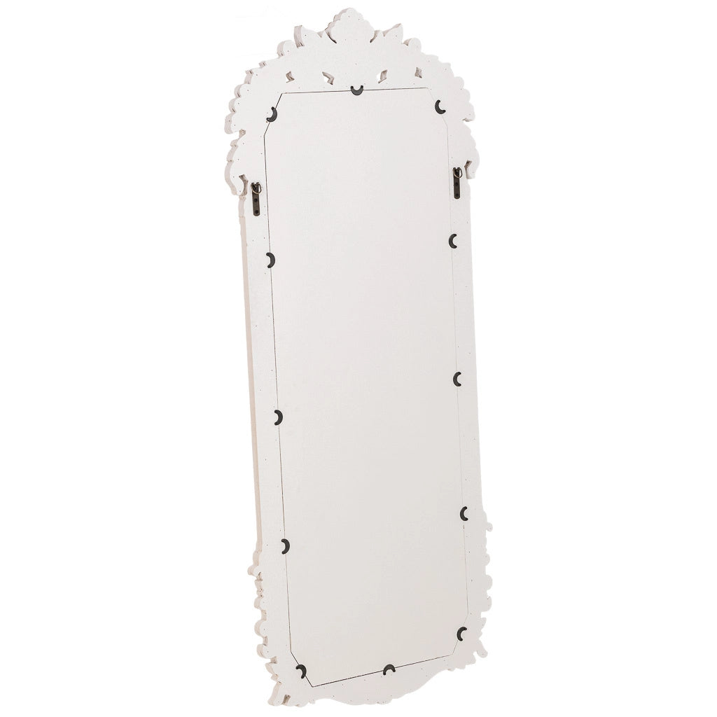 Specchio in legno bianco, 65,5x2,5x154 cm (altezza)