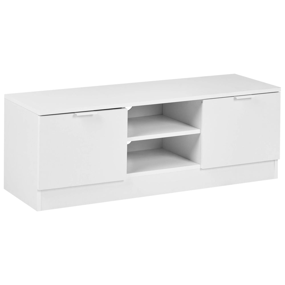 Porta TV in truciolato bianco 102 cm 2 cassetti portaoggetti 2 ripiani Soggiorno di design scandinavo