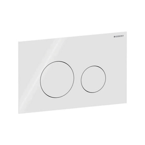 PLACCA DI COMANDO SIGMA 40 2 TASTI ROTONDI- Bianco - Vetro lucido- GEBER- pezzi 1