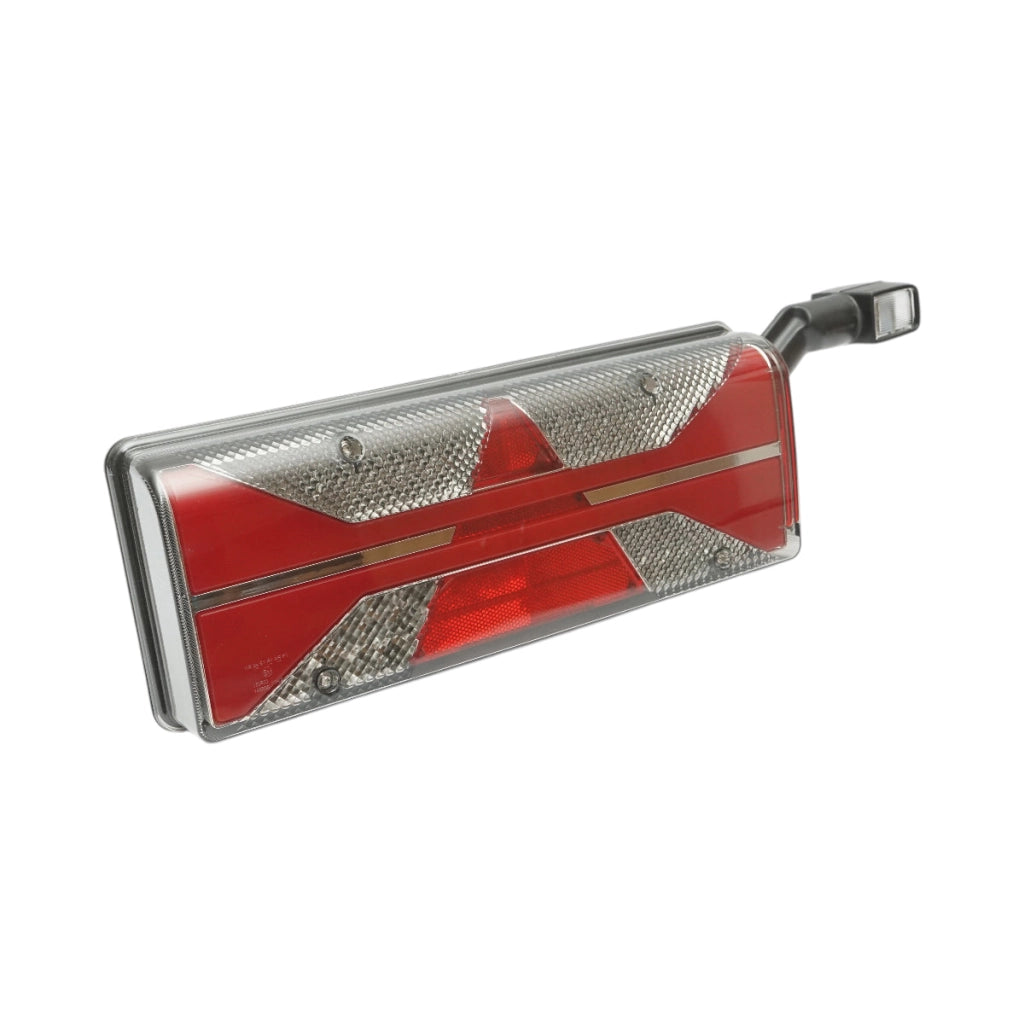 Luce freno posteriore destra LED rimorchio 24V, 7 pin ASS2.1+4x2 con luci di posizione, illuminazione targa, allarme retromarcia 400x153x88mm