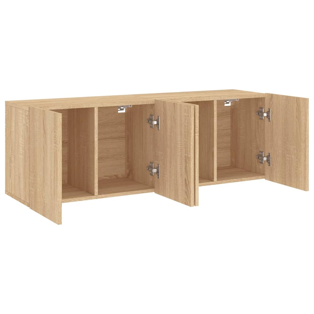Mobile TV multimediale da parete mensola TV credenza TV per sala da pranzo soggiorno camera da letto 2 pezzi rovere Sonoma 60 x 30 x 41 cm marrone 02_0029000