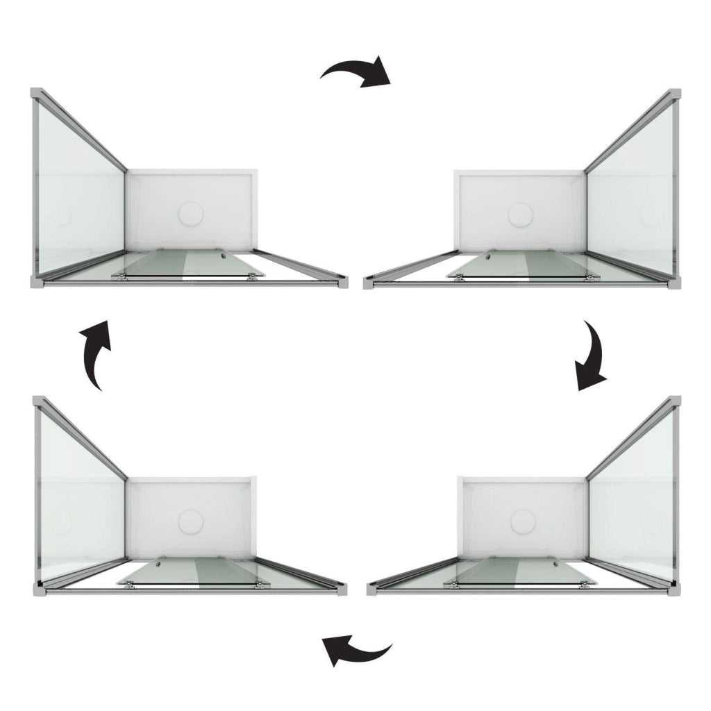 Box Doccia Angolare 70x140 cm 1 Anta Scorrevole in Cristallo Opaco 6mm H198 Fosterberg Viborg Duo