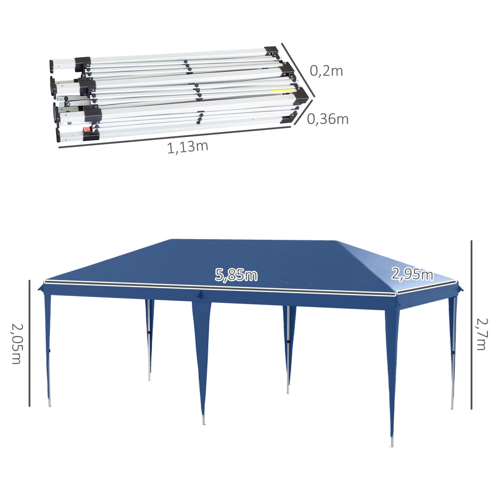 Tenda da Giardino Pieghevole ¨C Zephmum ¨C Blu 6x3 m con Telaio in Acciaio