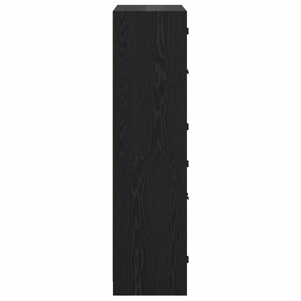 Credenza Rovere Nero 68 x 37 x 142 cm Legno multistrato