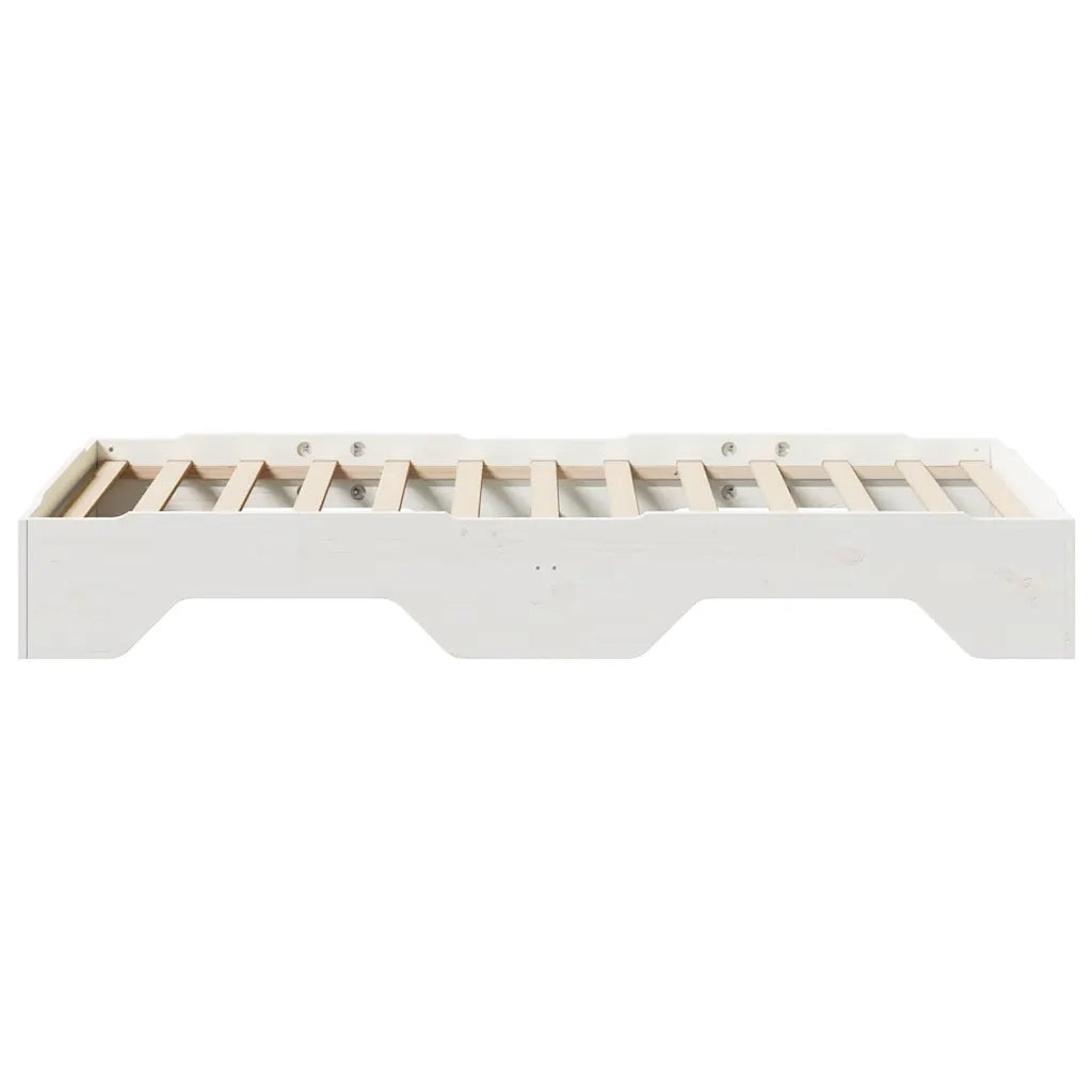 Giroletto senza Materasso Impilabile Bianco 80x200 cm Legno 859206