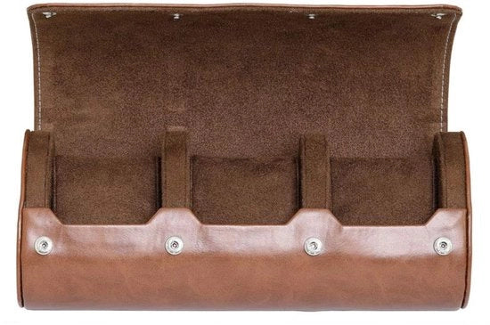 Borsa per orologi da viaggio per 3 orologi | Protezione robusta e portatile, adatta a tutti gli orologi da polso e smartwatch fino a 50 mm (Marrone chiaro/Marrone scuro)