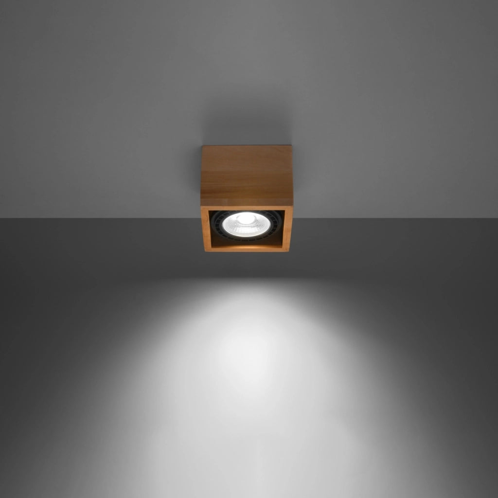 Spot soffitto legno chiaro quadrato 1xGU10 Pure Lume