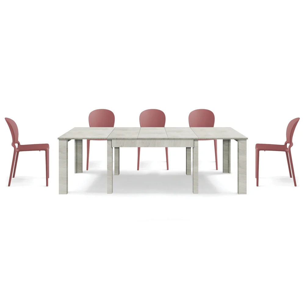 Tavolo allungabile da pranzo 130x90 fino a 250 cm Olmo Gesso modello BRIO MADE IN ITALY design moderno ideale per cucina, soggiorno e sala da pranzo