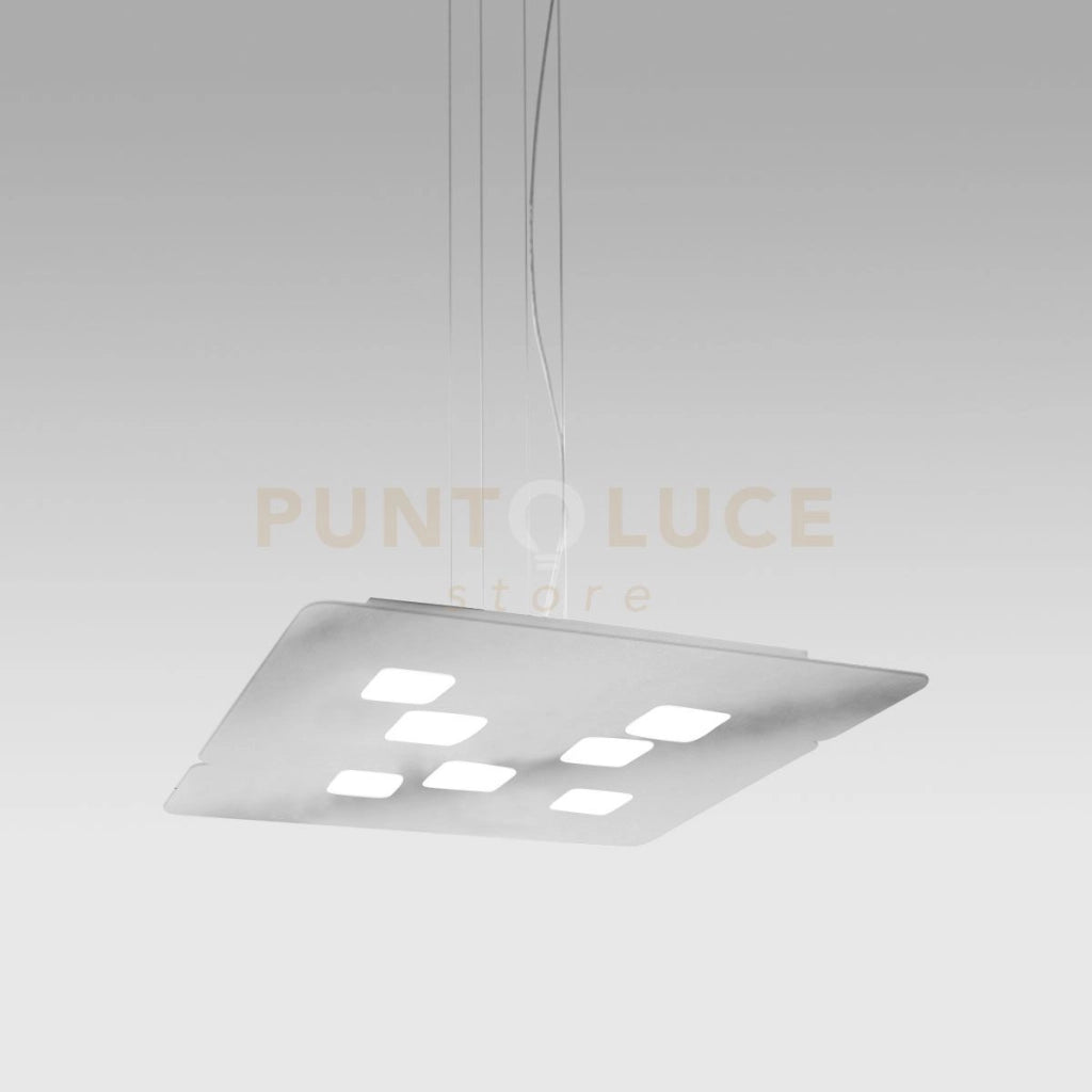 GISELLE S - SOSPENSIONE COLORE ACCIAIO IN METALLO E ALLUMINIO BIEMISSIONE 10 LUCI ATTACCO GX53