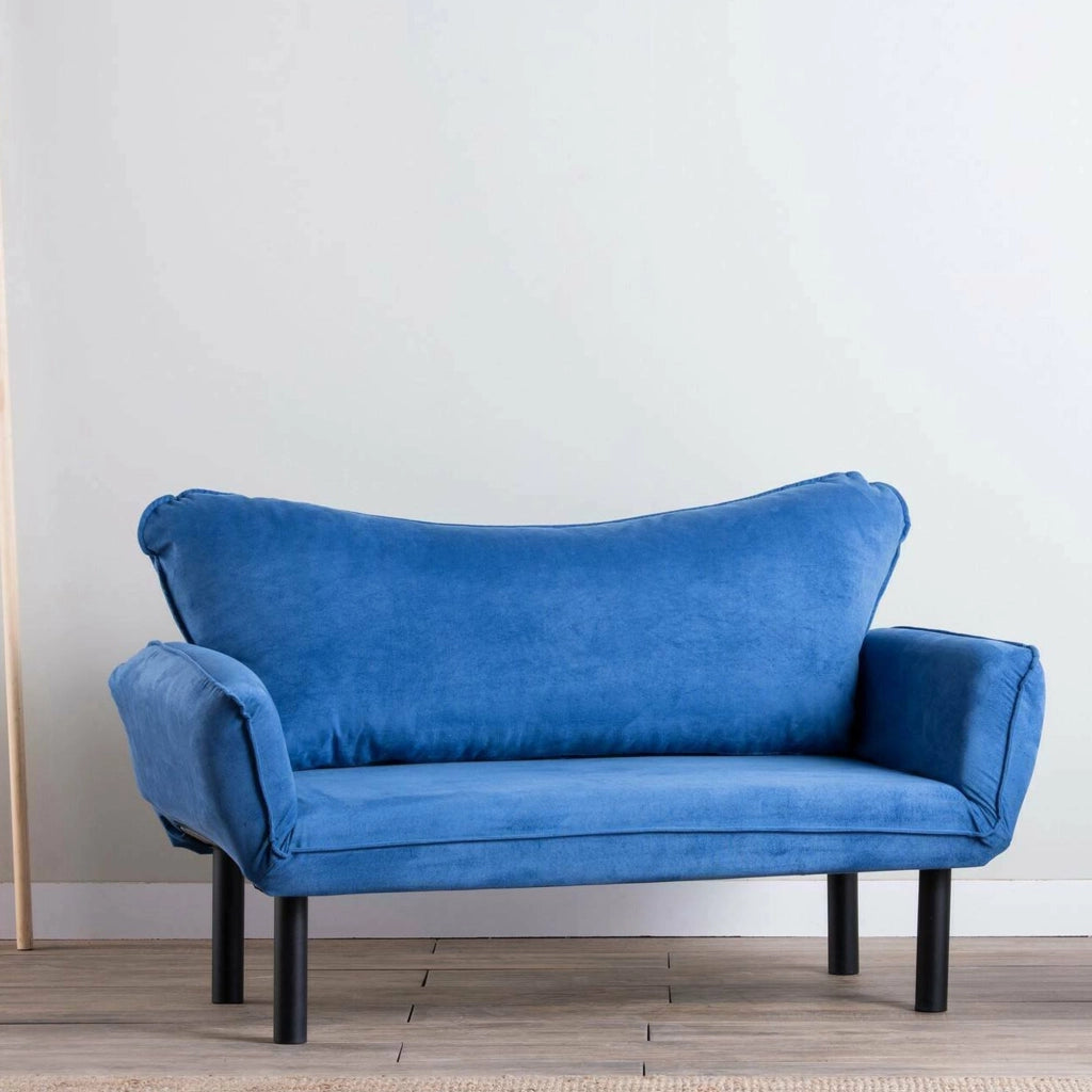 Hone, Divano Letto 2 Posti Contenitore, 140x65 cm blu